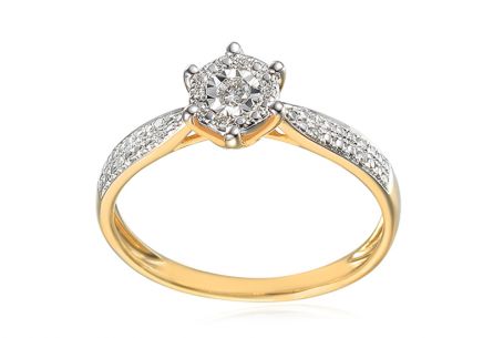 Zásnubný prsteň s diamantmi Kaitlyn, 9K