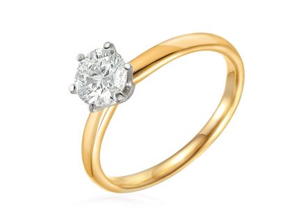 Zlatý diamantový zásnubný prsteň Olivia