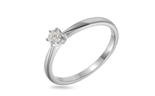 Zásnubný diamantový prsteň z bieleho zlata Casey, 9K - IZBR260AHR