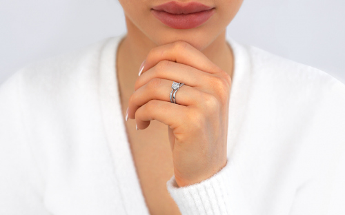 Zásnubný prsteň z bieleho zlata so zirkónmi Madyson - IZ11294AM
