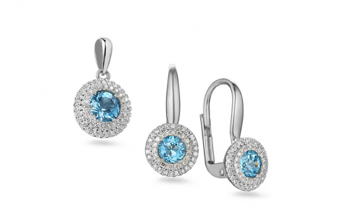 Zlatá súprava s topásom a diamantmi Madeleine - IZBR139TS