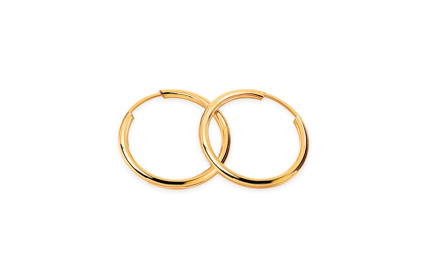 Zlaté náušnice krúžky 1,5 cm, hrúbka 1,5 mm - IZ22538