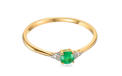 Zlatý prsteň so smaragdom a diamantmi Yasma - IZBR585SHR